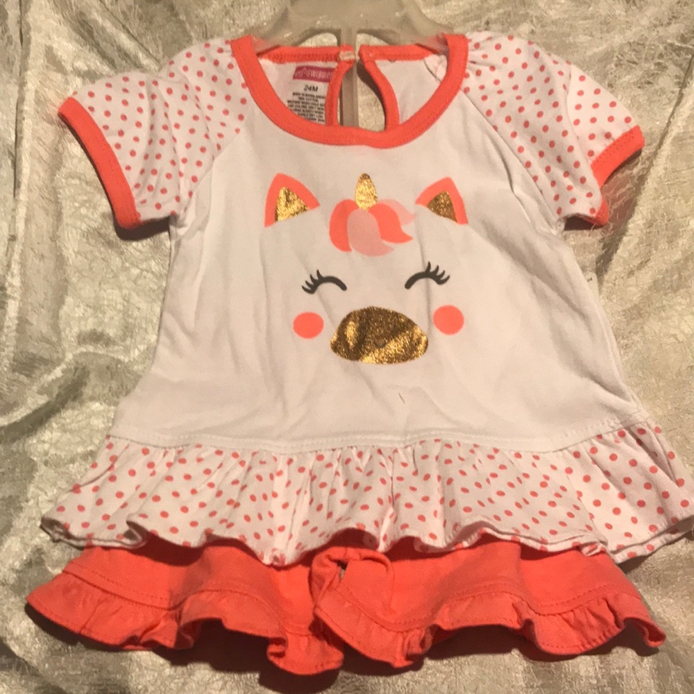 Brand new with tags 2pc cotton matching  unicorn